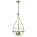 Pendant Nuvo 60-7818 Amado 3 Light Pendant - 14 Inches - Vintage Brass Finish - Clear Glass Nuvo