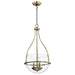 Pendant Nuvo 60-7818 Amado 3 Light Pendant - 14 Inches - Vintage Brass Finish - Clear Glass Nuvo