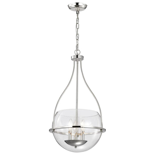 Pendant Nuvo 60-7819 Amado 3 Light Pendant - 14 Inches - Polished Nickel Finish - Clear Glass Nuvo