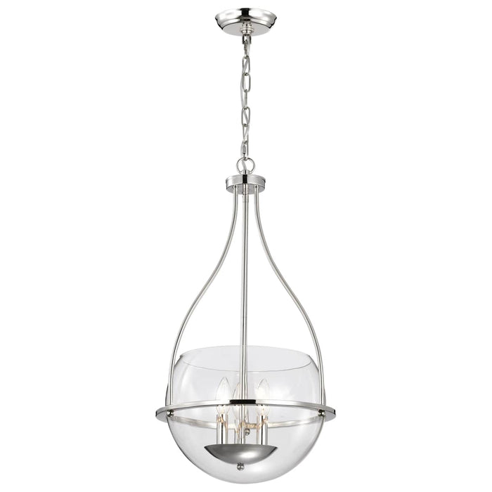 Pendant Nuvo 60-7819 Amado 3 Light Pendant - 14 Inches - Polished Nickel Finish - Clear Glass Nuvo