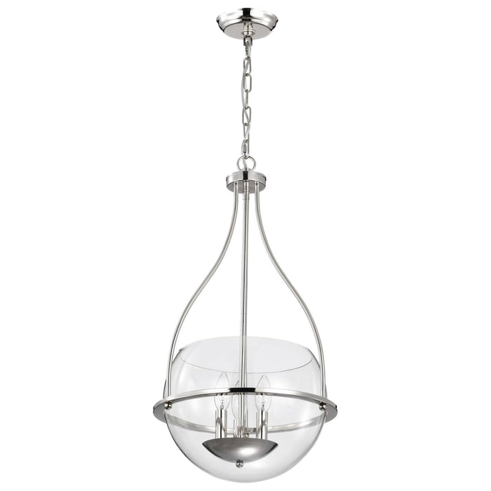 Pendant Nuvo 60-7819 Amado 3 Light Pendant - 14 Inches - Polished Nickel Finish - Clear Glass Nuvo