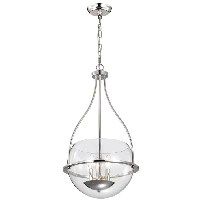 Pendant Nuvo 60-7819 Amado 3 Light Pendant - 14 Inches - Polished Nickel Finish - Clear Glass Nuvo