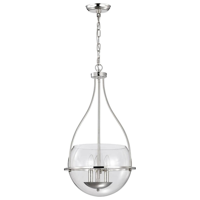 Pendant Nuvo 60-7819 Amado 3 Light Pendant - 14 Inches - Polished Nickel Finish - Clear Glass Nuvo