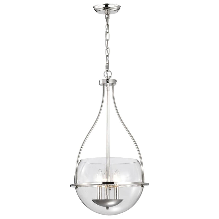 Pendant Nuvo 60-7819 Amado 3 Light Pendant - 14 Inches - Polished Nickel Finish - Clear Glass Nuvo