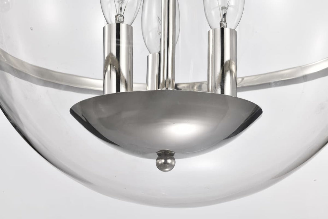 Pendant Nuvo 60-7819 Amado 3 Light Pendant - 14 Inches - Polished Nickel Finish - Clear Glass Nuvo