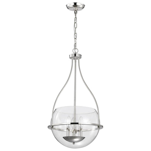 Pendant Nuvo 60-7819 Amado 3 Light Pendant - 14 Inches - Polished Nickel Finish - Clear Glass Nuvo