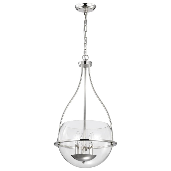 Pendant Nuvo 60-7819 Amado 3 Light Pendant - 14 Inches - Polished Nickel Finish - Clear Glass Nuvo