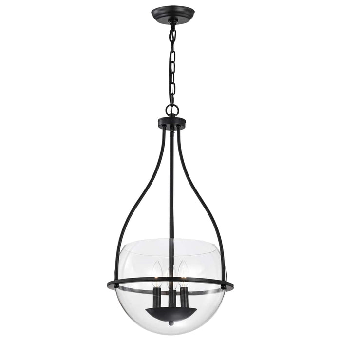 Pendant Nuvo 60-7820 Amado 3 Light Pendant - 14 Inches - Matte Black Finish - Clear Glass Nuvo