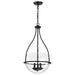 Pendant Nuvo 60-7820 Amado 3 Light Pendant - 14 Inches - Matte Black Finish - Clear Glass Nuvo