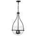 Pendant Nuvo 60-7820 Amado 3 Light Pendant - 14 Inches - Matte Black Finish - Clear Glass Nuvo