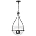 Pendant Nuvo 60-7820 Amado 3 Light Pendant - 14 Inches - Matte Black Finish - Clear Glass Nuvo