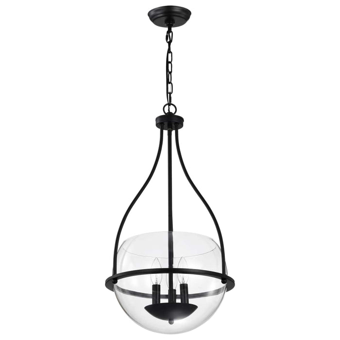 Pendant Nuvo 60-7820 Amado 3 Light Pendant - 14 Inches - Matte Black Finish - Clear Glass Nuvo