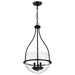Pendant Nuvo 60-7820 Amado 3 Light Pendant - 14 Inches - Matte Black Finish - Clear Glass Nuvo