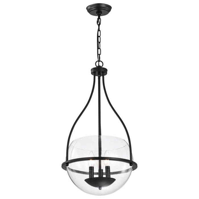 Pendant Nuvo 60-7820 Amado 3 Light Pendant - 14 Inches - Matte Black Finish - Clear Glass Nuvo