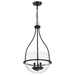 Pendant Nuvo 60-7820 Amado 3 Light Pendant - 14 Inches - Matte Black Finish - Clear Glass Nuvo