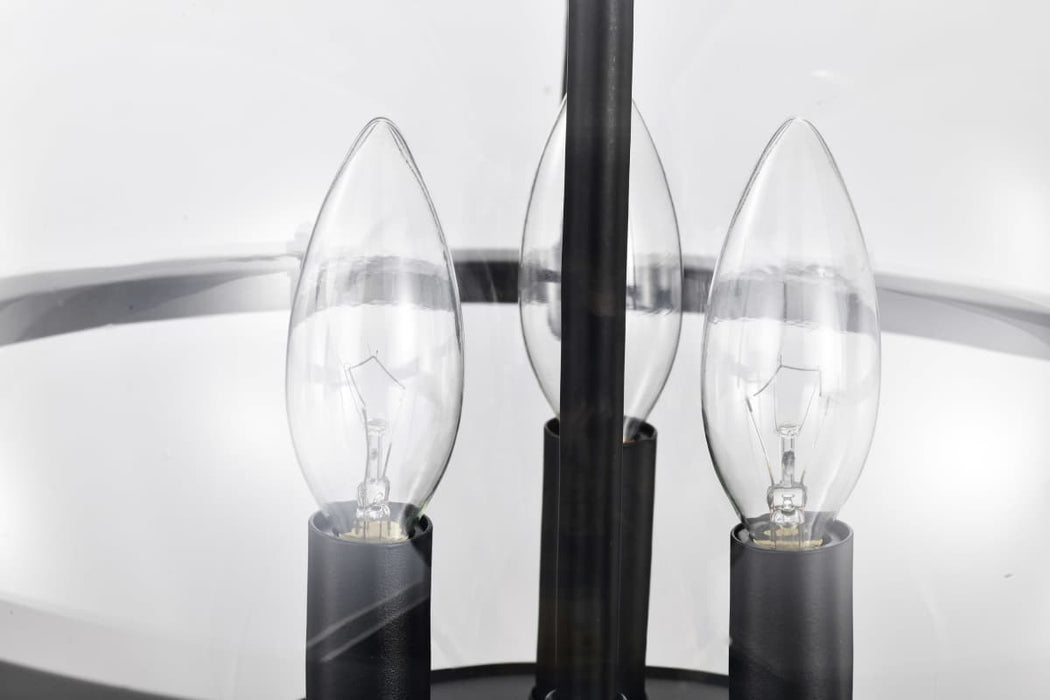 Pendant Nuvo 60-7820 Amado 3 Light Pendant - 14 Inches - Matte Black Finish - Clear Glass Nuvo