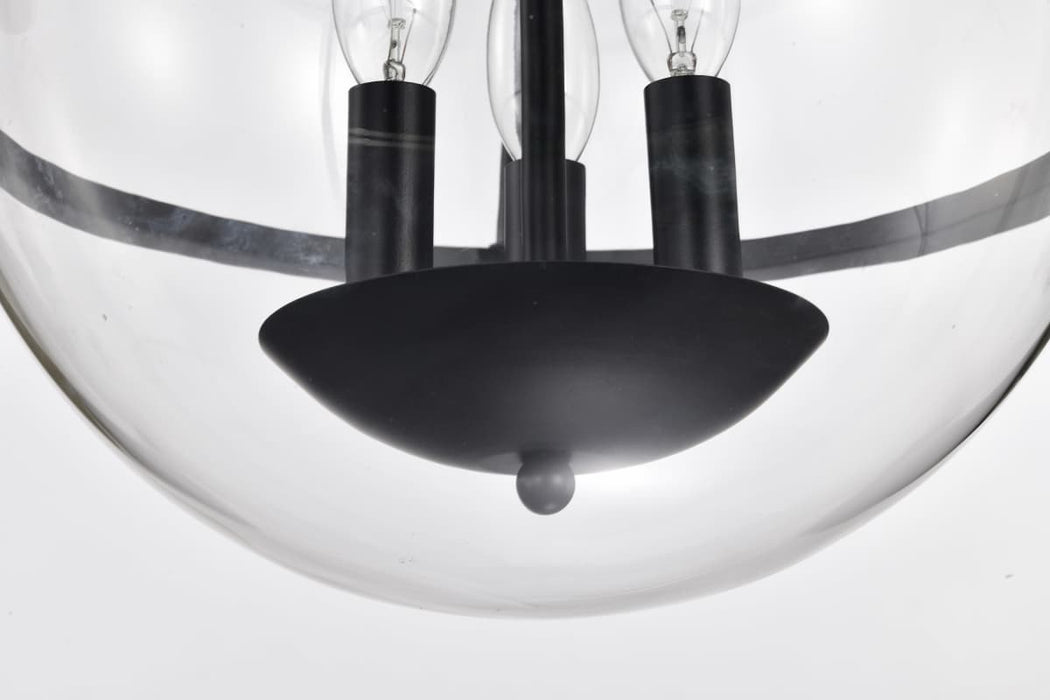 Pendant Nuvo 60-7820 Amado 3 Light Pendant - 14 Inches - Matte Black Finish - Clear Glass Nuvo