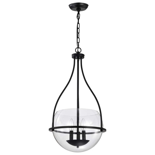 Pendant Nuvo 60-7820 Amado 3 Light Pendant - 14 Inches - Matte Black Finish - Clear Glass Nuvo