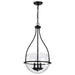 Pendant Nuvo 60-7820 Amado 3 Light Pendant - 14 Inches - Matte Black Finish - Clear Glass Nuvo