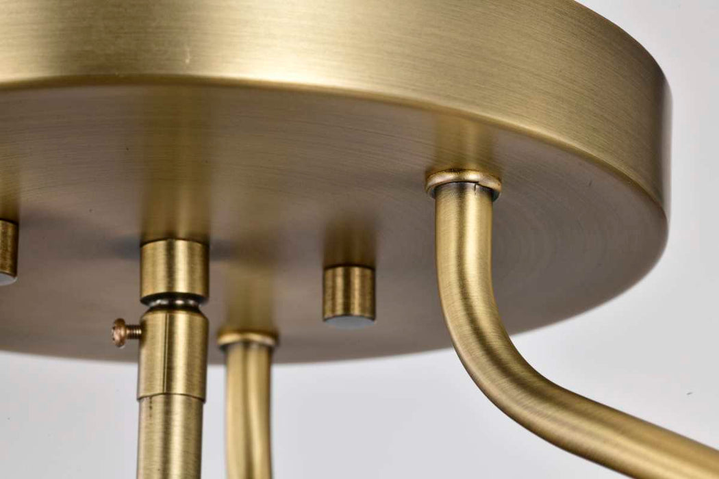 Semi Flush Mount Nuvo 60-7821 Amado 3 Light Semi Flush Mount - Vintage Brass Finish - Clear Glass Nuvo
