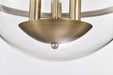 Semi Flush Mount Nuvo 60-7821 Amado 3 Light Semi Flush Mount - Vintage Brass Finish - Clear Glass Nuvo