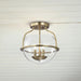Semi Flush Mount Nuvo 60-7821 Amado 3 Light Semi Flush Mount - Vintage Brass Finish - Clear Glass Nuvo