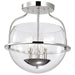 Semi Flush Mount Nuvo 60-7822 Amado 3 Light Semi Flush Mount - Polished Nickel Finish - Clear Glass Nuvo