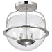 Semi Flush Mount Nuvo 60-7822 Amado 3 Light Semi Flush Mount - Polished Nickel Finish - Clear Glass Nuvo