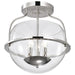 Semi Flush Mount Nuvo 60-7822 Amado 3 Light Semi Flush Mount - Polished Nickel Finish - Clear Glass Nuvo