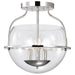 Semi Flush Mount Nuvo 60-7822 Amado 3 Light Semi Flush Mount - Polished Nickel Finish - Clear Glass Nuvo
