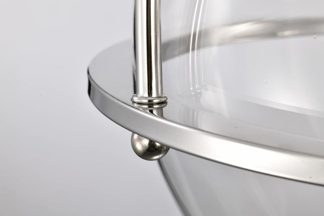 Semi Flush Mount Nuvo 60-7822 Amado 3 Light Semi Flush Mount - Polished Nickel Finish - Clear Glass Nuvo