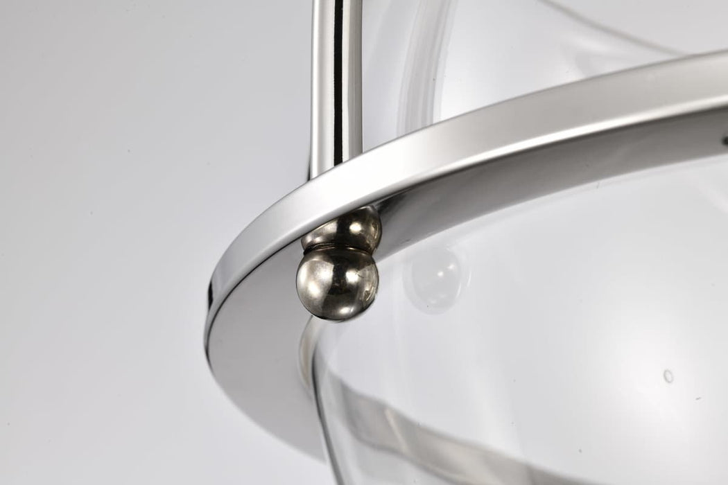 Semi Flush Mount Nuvo 60-7822 Amado 3 Light Semi Flush Mount - Polished Nickel Finish - Clear Glass Nuvo