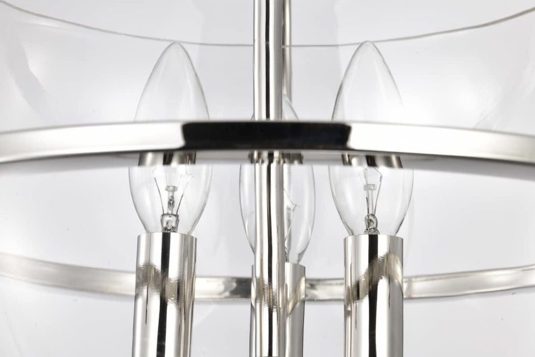 Semi Flush Mount Nuvo 60-7822 Amado 3 Light Semi Flush Mount - Polished Nickel Finish - Clear Glass Nuvo