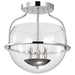 Semi Flush Mount Nuvo 60-7822 Amado 3 Light Semi Flush Mount - Polished Nickel Finish - Clear Glass Nuvo