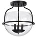 Semi Flush Mount Nuvo 60-7823 Amado 3 Light Semi Flush Mount - Matte Black Finish - Clear Glass Nuvo