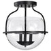 Semi Flush Mount Nuvo 60-7823 Amado 3 Light Semi Flush Mount - Matte Black Finish - Clear Glass Nuvo