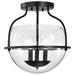 Semi Flush Mount Nuvo 60-7823 Amado 3 Light Semi Flush Mount - Matte Black Finish - Clear Glass Nuvo