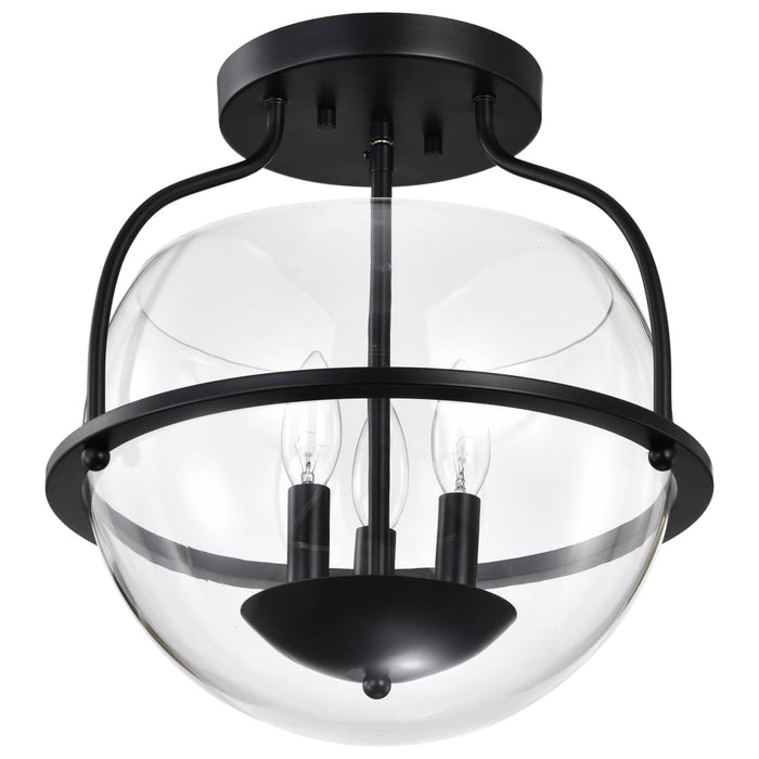 Semi Flush Mount Nuvo 60-7823 Amado 3 Light Semi Flush Mount - Matte Black Finish - Clear Glass Nuvo