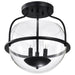 Semi Flush Mount Nuvo 60-7823 Amado 3 Light Semi Flush Mount - Matte Black Finish - Clear Glass Nuvo