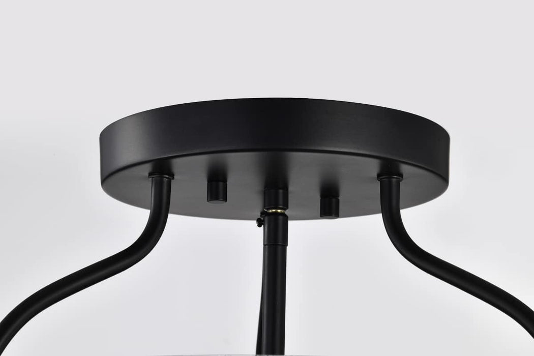 Semi Flush Mount Nuvo 60-7823 Amado 3 Light Semi Flush Mount - Matte Black Finish - Clear Glass Nuvo