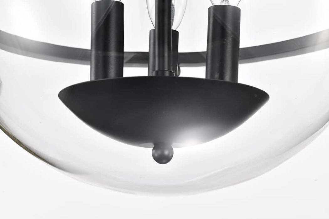 Semi Flush Mount Nuvo 60-7823 Amado 3 Light Semi Flush Mount - Matte Black Finish - Clear Glass Nuvo