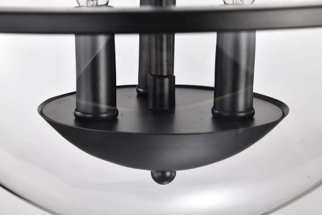 Semi Flush Mount Nuvo 60-7823 Amado 3 Light Semi Flush Mount - Matte Black Finish - Clear Glass Nuvo