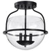 Semi Flush Mount Nuvo 60-7823 Amado 3 Light Semi Flush Mount - Matte Black Finish - Clear Glass Nuvo