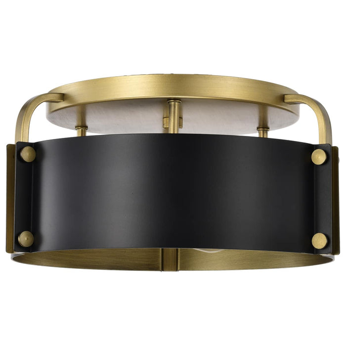 Semi Flush Mount Nuvo 60-7840 Altos 3 Light Semi Flush - 14 Inches - Matte Black and Natural Brass Finish Nuvo