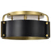 Semi Flush Mount Nuvo 60-7840 Altos 3 Light Semi Flush - 14 Inches - Matte Black and Natural Brass Finish Nuvo