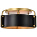 Semi Flush Mount Nuvo 60-7840 Altos 3 Light Semi Flush - 14 Inches - Matte Black and Natural Brass Finish Nuvo