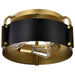 Semi Flush Mount Nuvo 60-7840 Altos 3 Light Semi Flush - 14 Inches - Matte Black and Natural Brass Finish Nuvo