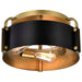 Semi Flush Mount Nuvo 60-7840 Altos 3 Light Semi Flush - 14 Inches - Matte Black and Natural Brass Finish Nuvo