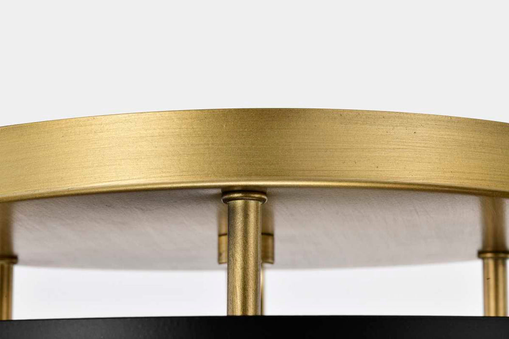 Semi Flush Mount Nuvo 60-7840 Altos 3 Light Semi Flush - 14 Inches - Matte Black and Natural Brass Finish Nuvo