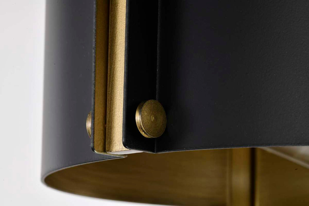 Semi Flush Mount Nuvo 60-7840 Altos 3 Light Semi Flush - 14 Inches - Matte Black and Natural Brass Finish Nuvo